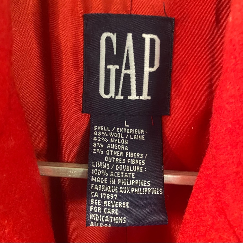GAP Vintage Red Wool Blazer Jacket/Coat Size Large - Picture 2 of 4